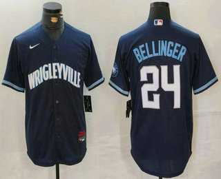 Men%27s Chicago Cubs #24 Cody Bellinger Navy City Connect Cool Base Stitched Baseball Jersey